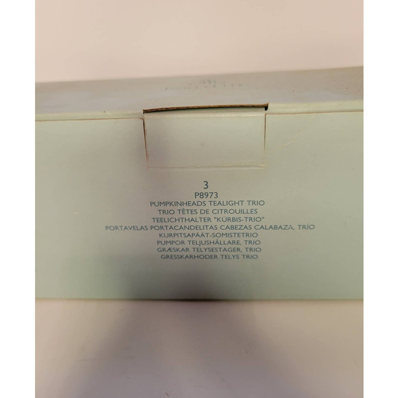 NIB PartyLite  Set of 3 Pumpkinhead Tealight Candle Trio Halloween P8973 - Picture 5 of 12